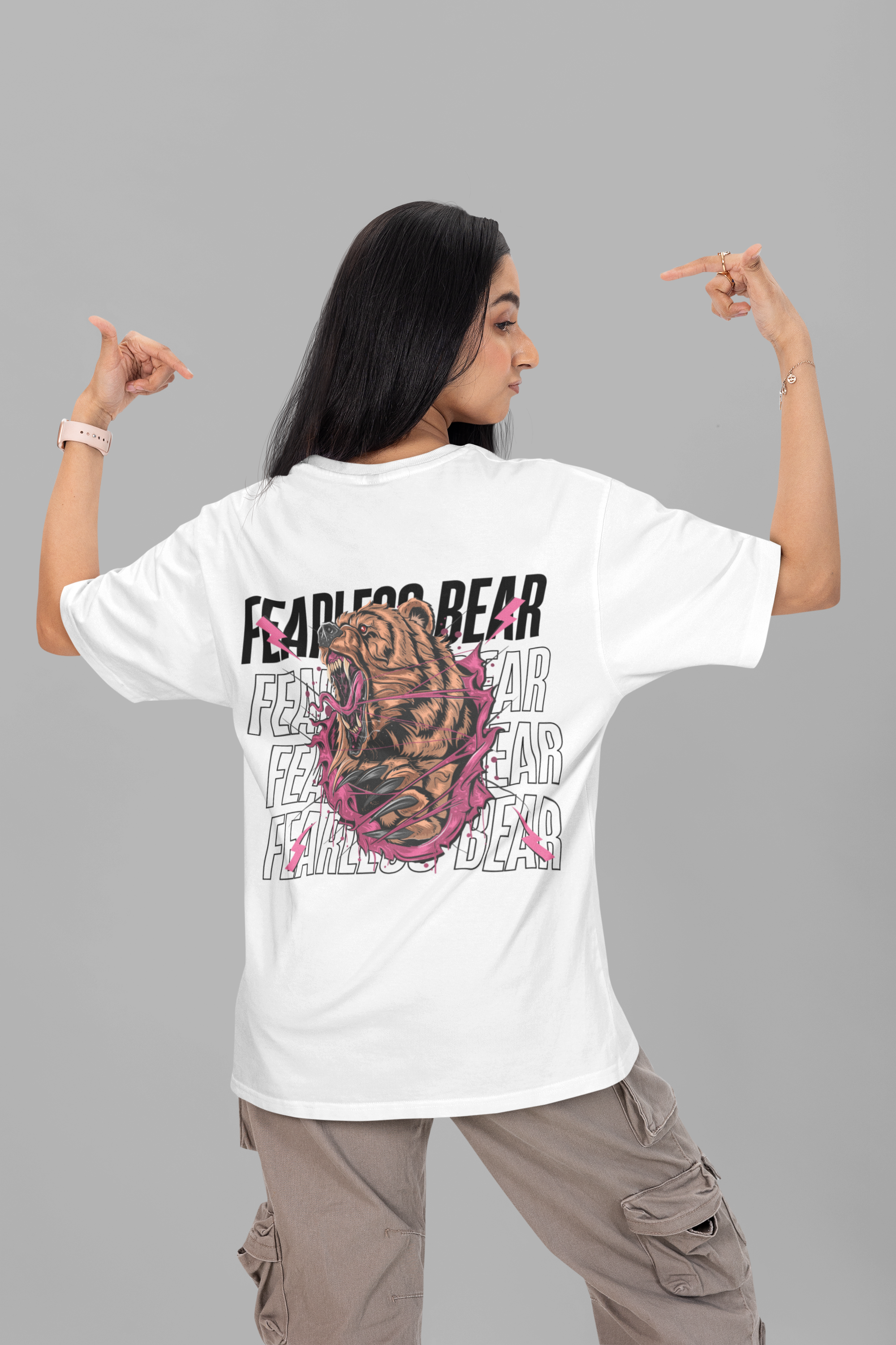 Fearless Bear Oversized T shirt