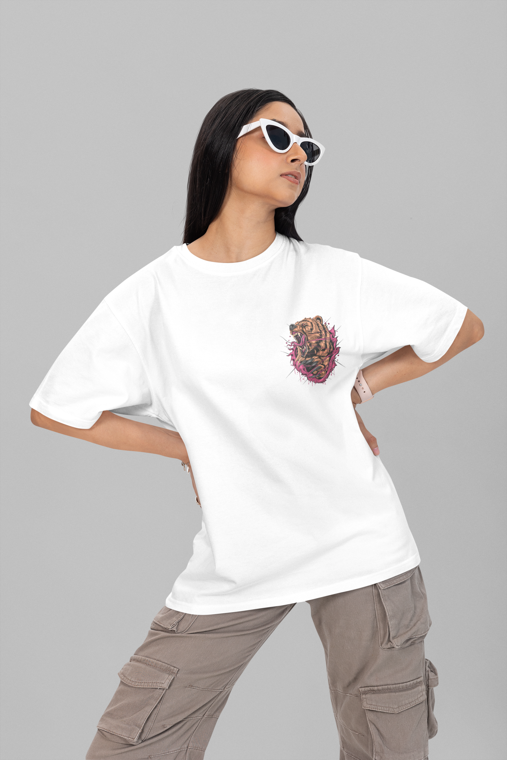 Fearless Bear Oversized T shirt