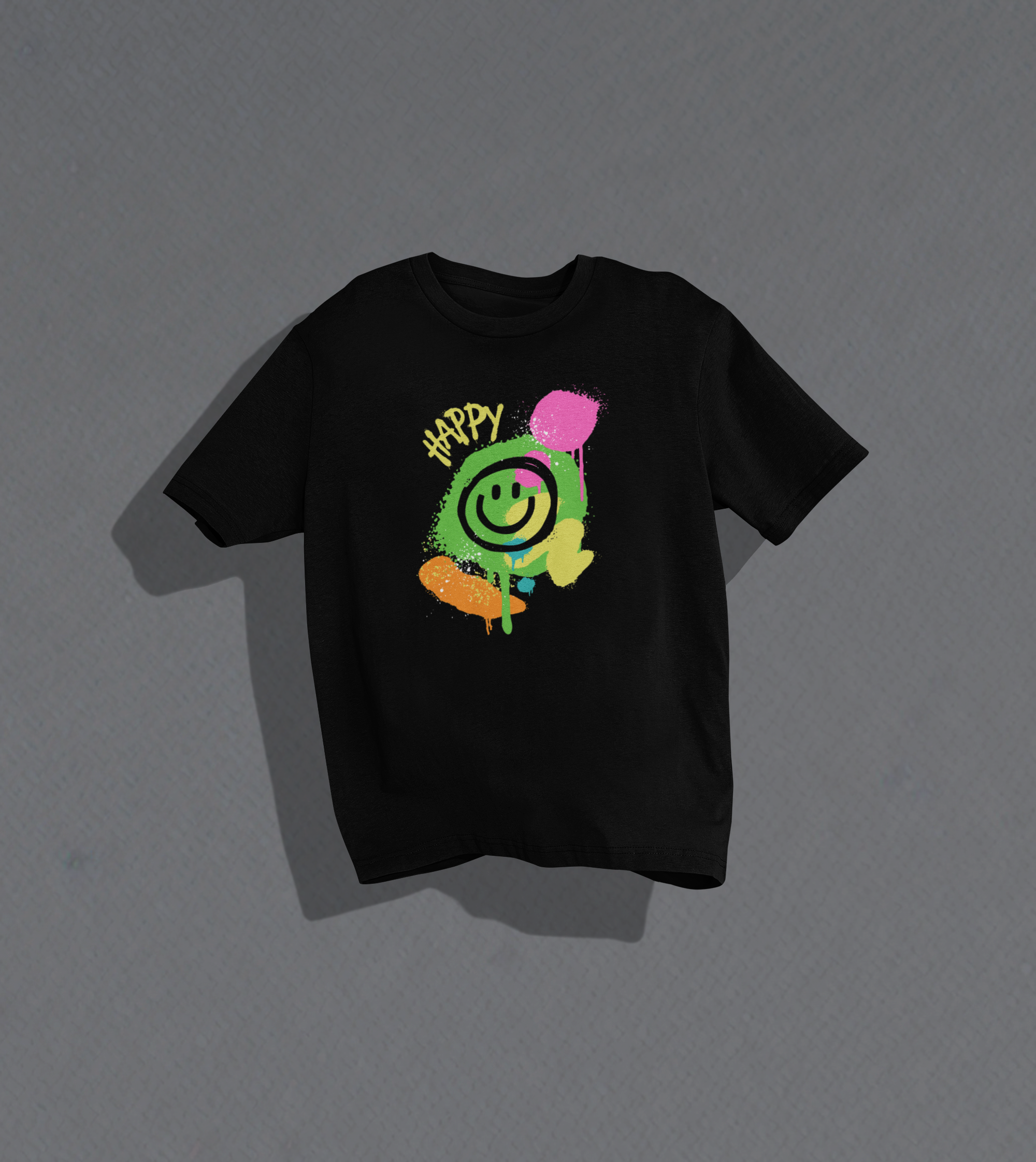 Graffiti Smiley Face Oversized T-shirt