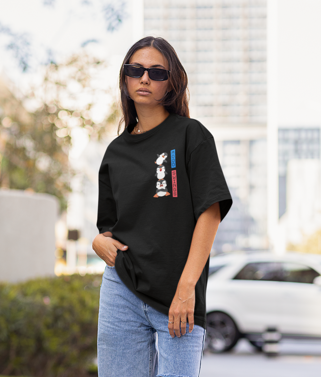 Penguin Mood Swings Oversized T-shirt