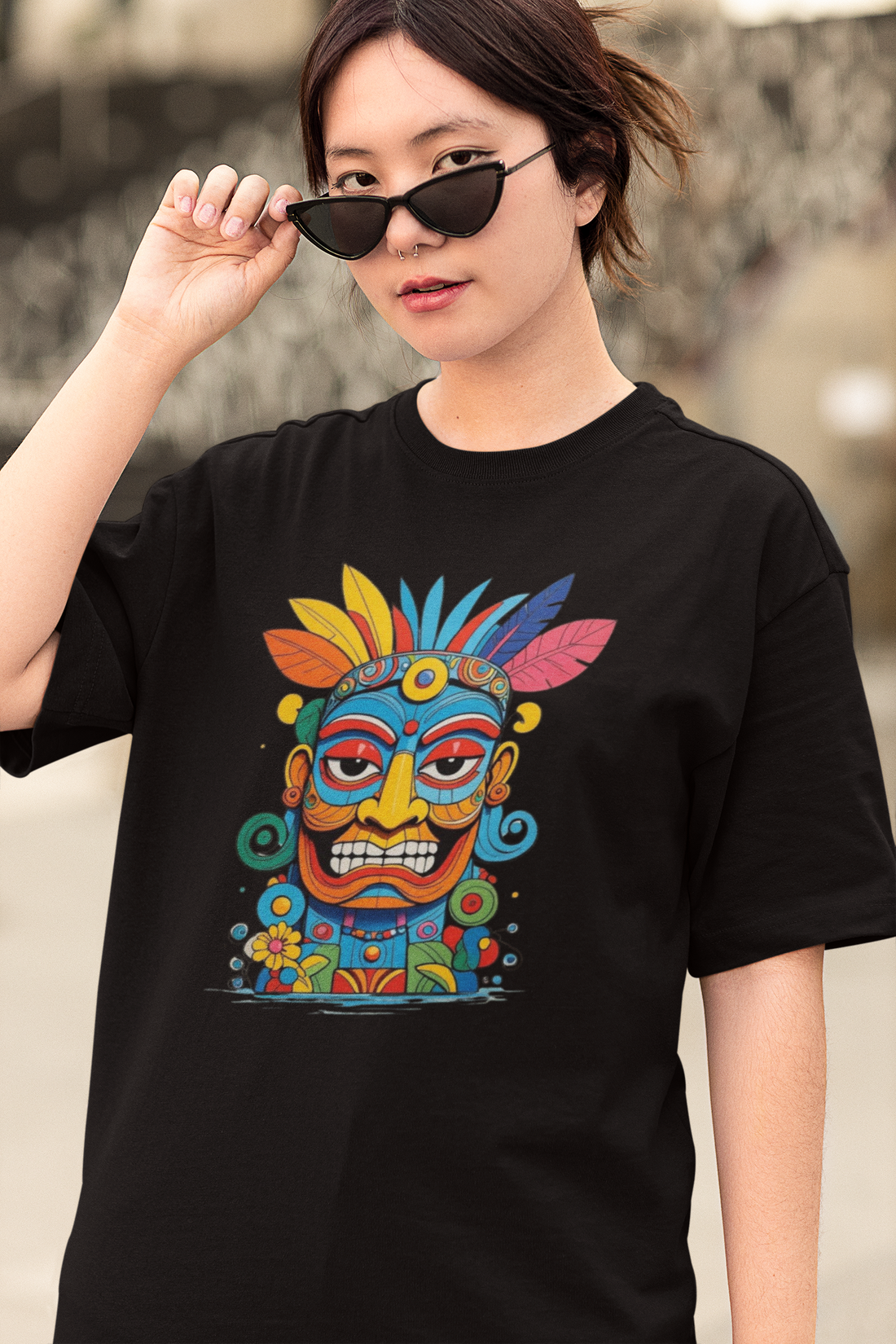 Tribal Pop Oversized T-shirt