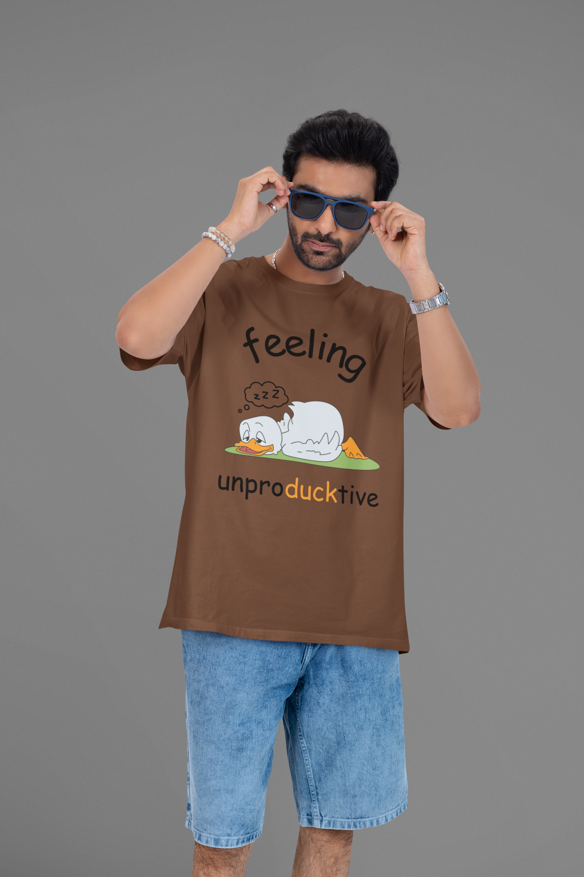 UnproDUCKtive Brown Oversized T-shirt